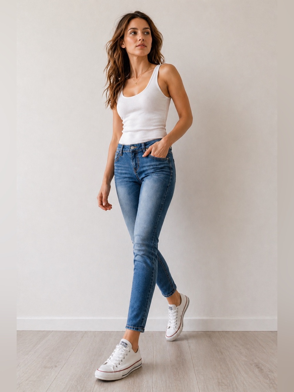 Dear John Skinny Jeans 27P Petite Low Rise Y2K Medium Wash Stretch